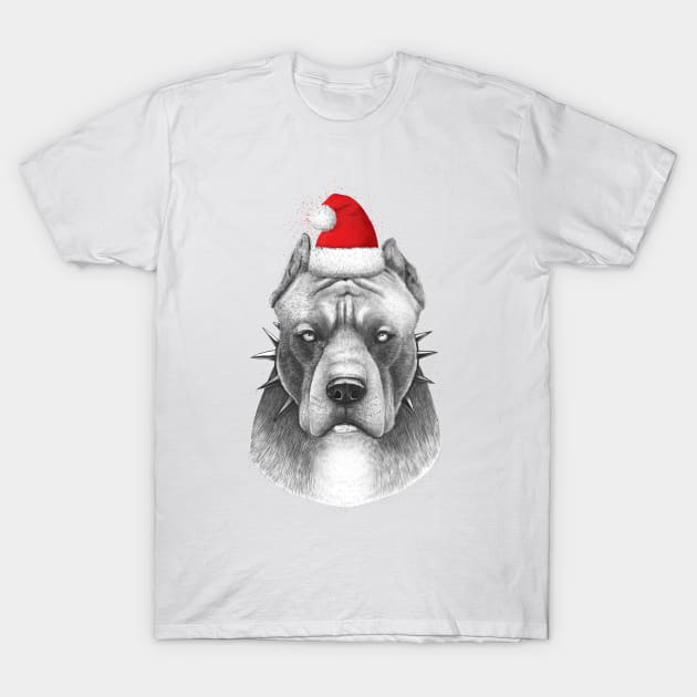 Winter pitbull T-Shirt by kodamorkovkart